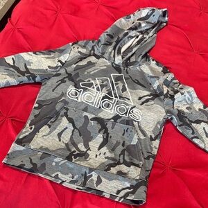 Adidas Kids Gray and Black Camo Hoodie